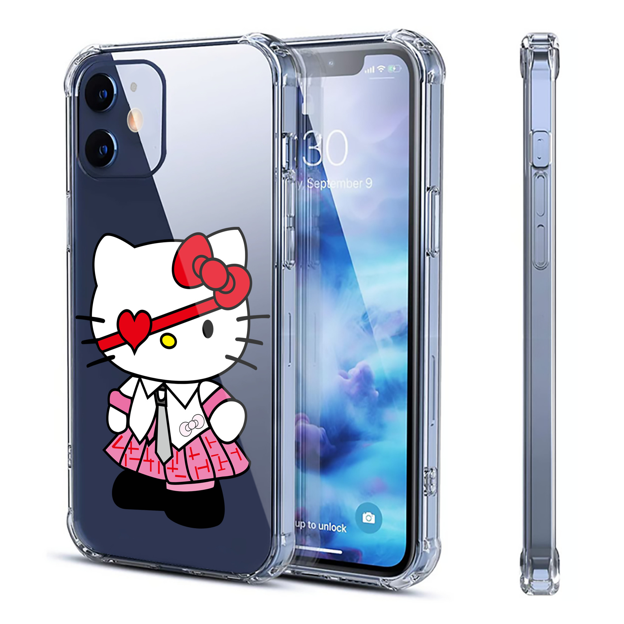 （画像用） Hello Kitty ハローキティ 【iPhone 12シリーズ対応】透明スマホケース（クリアソフトケース）